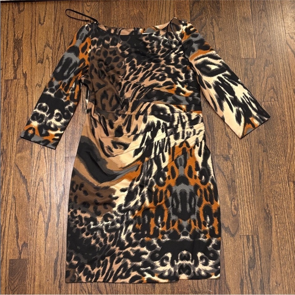 Jessica Simpson Brown Eclectic Cheetah Leopard Dress
